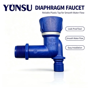 Vanne d'eau en céramique bleue de petite taille avec capuchon carré pour raccordement de pipeline, fournie directement par l'usine - Product Image 1