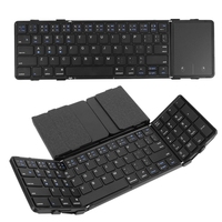 Clavier pliable, clavier sans fil à trois volets avec pavé tactile, mini clavier rechargeable pour Windows Phone PC Table