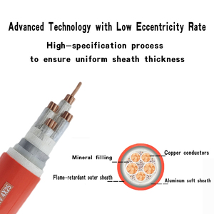 Câble d'alimentation flexible isolé Gaine extérieure sans halogène à faible dégagement de fumée Isolation minérale inorganique ignifuge Conducteur en cuivre 4 - Product Image 3