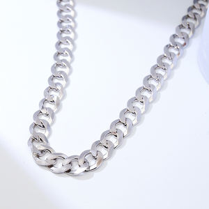 Collar de moda para <span class=keywords><strong>hombre</strong></span>, cadena de eslabones cubanos planos de 7MM, joyas de plata de ley 925, cadenas originales 925 para <span class=keywords><strong>hombre</strong></span> - Product Image 4