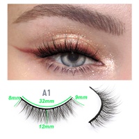 Vente en gros de faux cils synthétiques vegan naturels humains 3d soie pleine bande