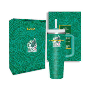 Nuevo Vaso Térmico con Estampado de Equipos Deportivos Mexicanos y Americanos, Taza de Viaje Aislada al Vacío para Fútbol y Fútbol Americano, con Caja de Regalo - Product Image 3