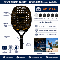 Raquette de beach tennis personnalisée en gros, noyau EVA, fibre de verre 3K 6K 12K 18K, fibre de carbone, OEM ODM, norme ITF, prix usine