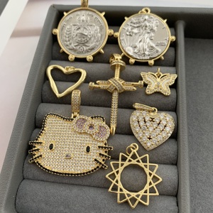 LS-C4477 ancien jésus charme haut conception coeur croix breloque papillon pour collier brillant Hello Kitty breloques bijoux de luxe - Product Image 3