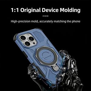 Étui de téléphone de luxe antichoc robuste en TPU+PC pour <span class=keywords><strong>homme</strong></span> avec support magnétique en métal à <span class=keywords><strong>360</strong></span>° pour iPhone 17 Pro <span class=keywords><strong>Max</strong></span> S26Ultra - Product Image 2