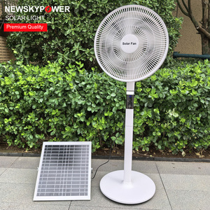 16 Inch Solar AC With LED Light 5 Blade Rechargeable Solar <b>Stand</b> Fan With and Battery <b>Stand</b> Floor Solar Fan T919 Solar Fan With - Product Image 4