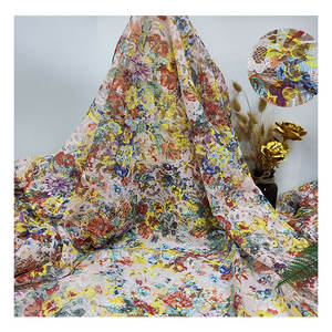 Luxe 3D imprimé dentelle lin bébé rayonne tissu tissé 3D broderie écran fantaisie DTY brosse impression pour robe de mariée <span class=keywords><strong>Crochet</strong></span> dentelle - Product Image 1