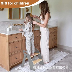 Cross-border two-step <b>stool</b> for children's <b>bathroom</b> sink step <b>stool</b>, foldable, non-slip, sturdy and non-slip children's step - Product Image 5