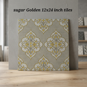 Azulejos de cerámica de diseño para pared, acabado dorado y plateado de alto brillo, 30x60 para decoración interior pulida para exteriores, tercera Pared de cocción - Product Image 2