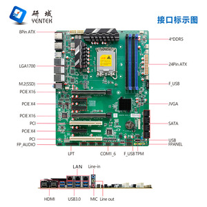 เมนบอร์ดอุตสาหกรรม Yentek LGA1700 B75 ATX DDR4 สี่ช่องสัญญาณ SATA RAID8 PCIe5W680 - Product Image 2