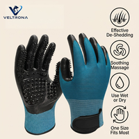 Guantes de Aseo para Mascotas, Perros y Gatos, para Eliminar Pelo Suelto, Bañar, Cepillar, Antiarañazos, con Nódulos de Silicona Suave, Masajeadores, para Uso en Seco y Húmedo, Talla Única