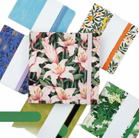 Carnet de croquis en coton pur imprimé, couverture en tissu, reliure cousue, fait main, portable, lignage fin, compact