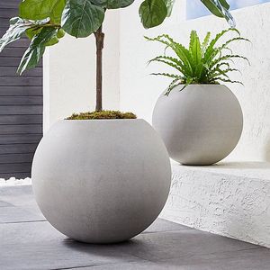 Large Custom Shape Concrete <b>Planter</b> <b>Box</b> Outdoor GFRC Trough For Commercial Landscaping Streetscape Vietnam Factory - Product Image 1