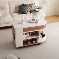 Table basse moderne en bois multifonctionnelle Petit chariot de rangement pour salon Chariot à thé Ascenseur pour canapé