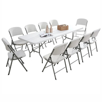 Table de Jardin Pliante en Plastique Portable 4FT 6FT pour Événements en Plein Air