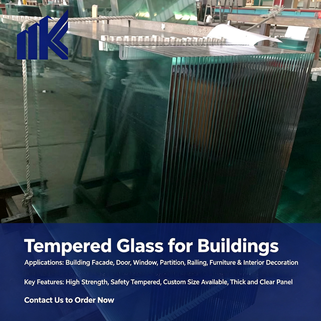 Custom 4mm 5mm 6mm 8mm 10mm 12mm 15mm 19mm Tempered Glass Toughened Safety Architectural Construction Industrial Building Glass