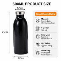 Bouteille isotherme personnalisée en acier inoxydable à double paroi avec poignée en métal, portable, pour lait, sport, eau, gym, gobelet de sport