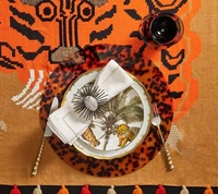 Ensemble de 6 sous-verres élégants en lucite imitation écaille de tortue dans un support – Sets de table en acrylique imitation écaille de tortue – Décoration intérieure et cadeau – Personnalisable