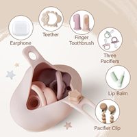 Étui de rangement portable en silicone pour sucette avec logo personnalisé, motif étoiles, 3,7 pouces, avec cordon extensible, pour fille et garçon