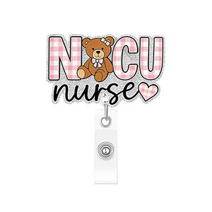 Porte-badge rétractable de luxe en plastique ABS avec paillettes, design personnalisé, pour infirmière et assistant médical - Product Image 4