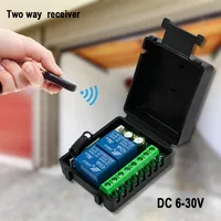 Interrupteur à distance sans fil universel 433 MHz, module récepteur relais 2 canaux DC 12V 6-30V, émetteur RF, télécommandes 433 MHz