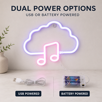 Letrero Luminoso LED de Nube de Plástico Decorativo Moderno Personalizado, con Clasificación IP67, Decoración de Pared AC, Luz Blanca Cálida de 3000K, Alimentado por USB para Dormitorio
