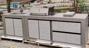 ชุดครัวกลางแจ้งสมัยใหม่ สเตนเลสสตีล แบบฝัง พร้อมเตาบาร์บีคิวแก๊ส 4 หัวเตา - Product Image 3