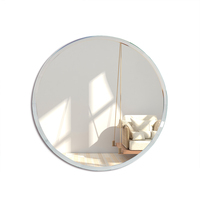 Prix de gros, miroir rond en verre de petite taille, sans cadre, double revêtement décoratif, 3 mm, 4 mm
