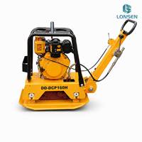 Compacteur à plaque vibrante réversible diesel 160 kg, machine de compactage robuste pour sols, sable et gravier
