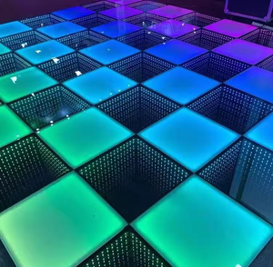 พื้นเต้นรำ LED แบบกระจกอินฟินิตี้ 3 มิติ สำหรับงานแสดงรถยนต์ เชื่อมต่อได้อย่างมั่นคง ไร้รอยต่อ ระดับมืออาชีพ ป้องกันรอยขีดข่วน กันลื่น ควบคุมด้วยรีโมท - Product Image 1