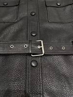 Blouson en cuir de mouton pour femme, coupe ceinturée, poches poitrine, simple boutonnage, coupe-vent et imperméable, idéal pour la moto - Collection Factory Outlet
