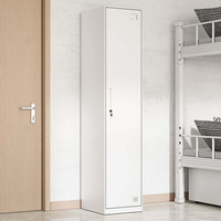 Armoire de rangement résidentielle en acier robuste à porte simple, format compact, pour chambre à coucher