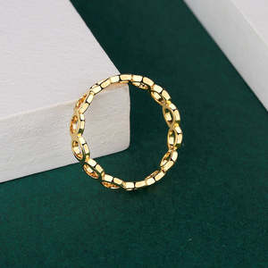 Anillo Redondo de Cobre Chapado en Oro de 18K con Circonita Cúbica para Mujer, Anillo de Moda - Product Image 3