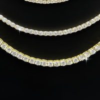 Collier tennis couleur or avec chaîne en moissanite, taille brillant rond, serti clos, bijou pour cadeau de mariage ou de fête