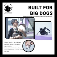 Laisse Réfléchissante Intelligente Rétractable pour Chien avec Lumière LED, Rechargeable par USB, en Nylon, avec Sifflet, pour Grands Chiens, pour la Promenade en Groupe