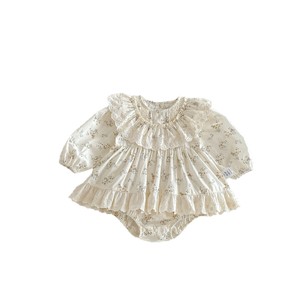 Tutine per Neonata Stile Coreano Primavera-Autunno 2026, Design Floreale in Cotone con Doppio Petto - Product Image 5
