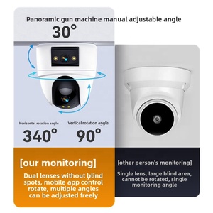 Độ Nét Cao 360 Độ Không Dây <span class=keywords><strong>Wifi</strong></span> Nhà Máy Ảnh Dual-Ống Kính Với Điều Khiển Từ Xa Thông Qua Điện Thoại Di Động Điện Thoại PTZ - Product Image 3