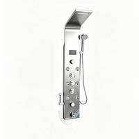 Panneau de douche portable en acier inoxydable avec affichage numérique cascade pluie corps jets