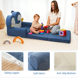 <span class=keywords><strong>Fauteuil</strong></span> pliable pour enfant en peluche de pingouin moderne et sécuritaire pour le salon, la chambre à coucher, la lecture et l'apprentissage - Product Image 5