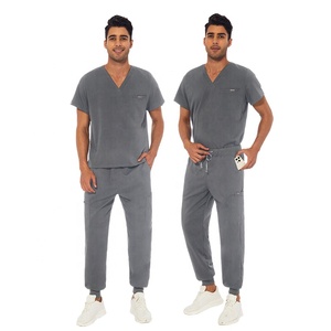 Nam & nữ cổ điển v-cổ co giãn phẫu thuật đồng phục tẩy tế bào chết Bộ yoga eo y tế điều dưỡng đồng phục TRS vải Logo tùy chỉnh - Product Image 6