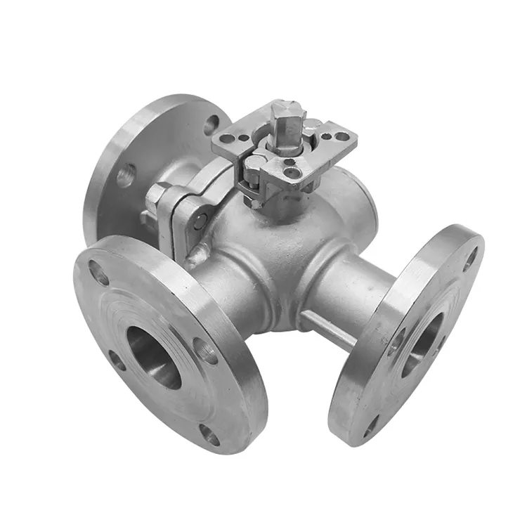 SONGO DN32 1-1/4 pulgadas L/T 3-Forma de brida válvula de bola con ISO5211 plataforma de montaje