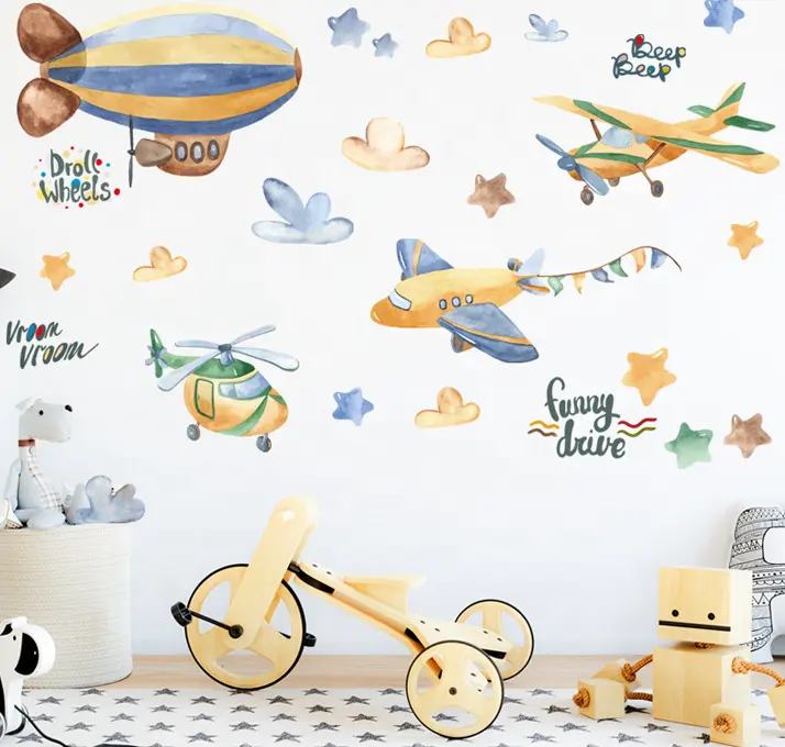 Custom design pvc sticker colorful cartoon decoration wall sticker for kids room