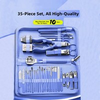 Ensemble de manucure et pédicure multifonctionnel 35 en 1, acier inoxydable, outils de soin des ongles personnels, coupe-ongles, kits de toilettage