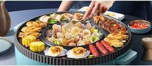 หม้อไฟฟ้าและเตาปิ้งย่างแบบตั้งโต๊ะสำหรับใช้ในบ้าน  แผ่นย่างถอดได้ ปิ้งย่างไร้ควัน ใช้ในร่มอเนกประสงค์ 2-in-1 - Product Image 5