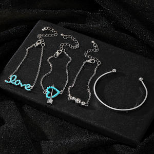 Ensemble bracelet 4 pièces/ensemble mode bohème lettres Turquoise Bracelet Bracelet ensemble - Product Image 3