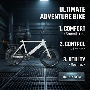 Smart Urban - Bicicleta Eléctrica Naicisports de 20 Pulgadas con Neumáticos Gruesos MONO para Exploración, 7 Velocidades, Litio - Product Image 1