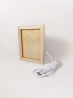 Lampe de bureau avec cadre photo en bois écologique à succès, avec lumière LED nocturne, décoration de chevet à la maison, cadeau pour les amoureux