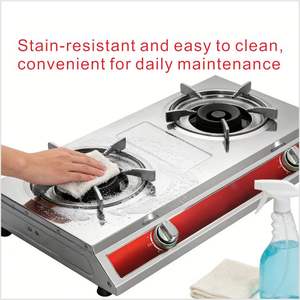 家用厨房用节能不锈钢二灶头液化石油气燃气灶 - Product Image 5