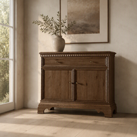 Buffet de luxe en bois massif, meuble architectural à 2 portes avec tiroir pour hôtel, villa, salon