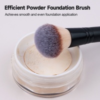 Pinceau double embout pour poudre libre avec poils en fibres synthétiques et manche métallique pour anticernes, contouring et highlighter – 1 pièce en stock
